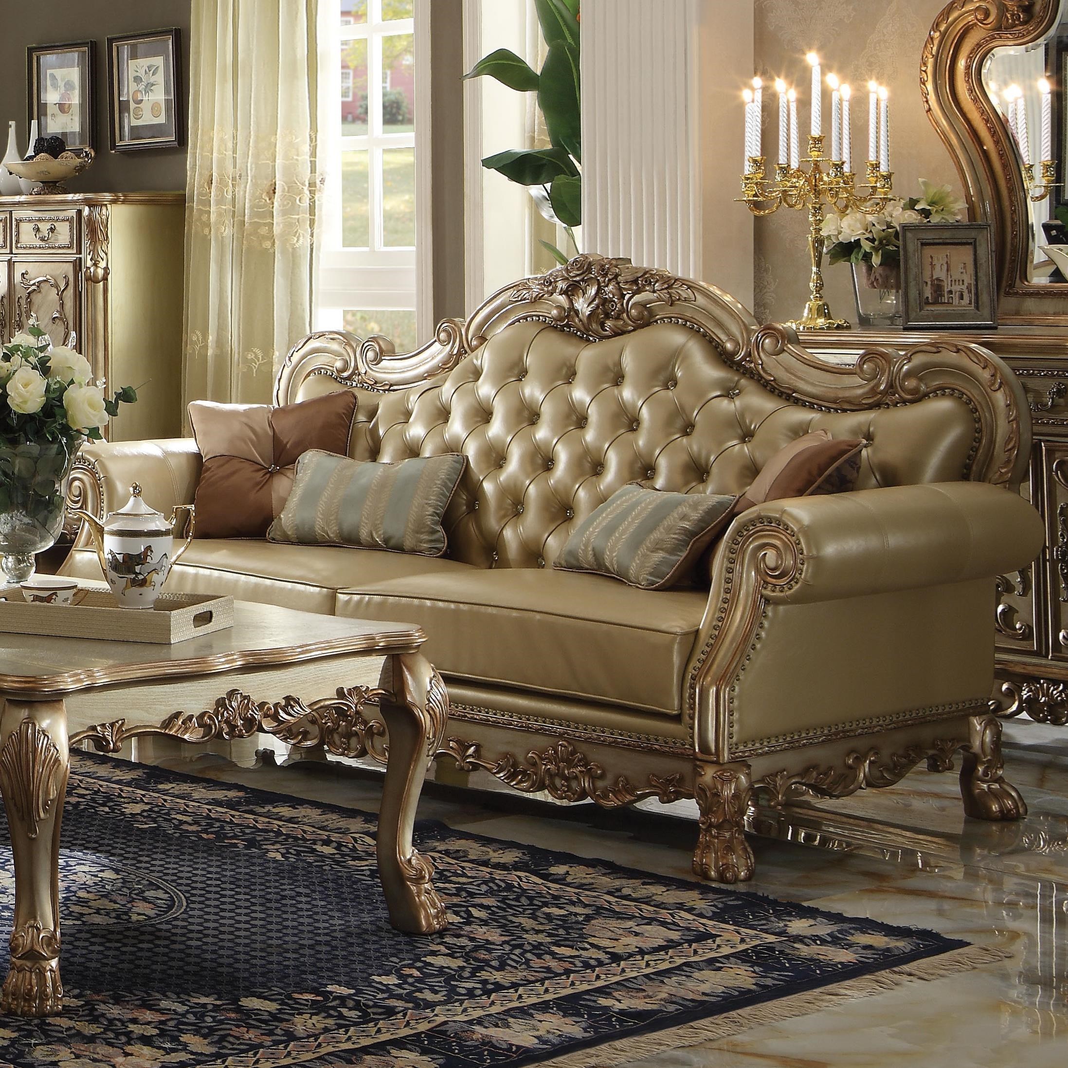 Acme Furniture Dresden 53160 Traditional European Sofa with Faux